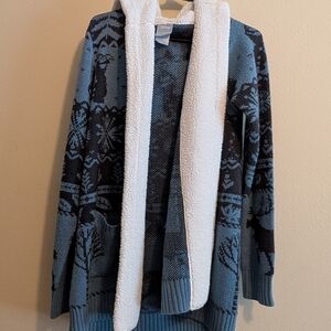 Disney Frozen 2 Blue and Black Cardigan with White Trim
